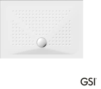 GSI Slim Πορσελάνινη Ντουζιέρα παραλληλόγραμμη 120x80εκ Λευκή
