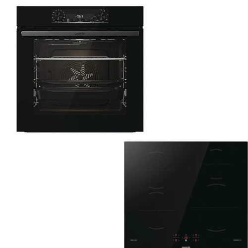 Gorenje BOS6737E06BG & GI6401BSC Set Φούρνος άνω Πάγκου 77lt με Επαγωγικές Εστίες Π59.5εκ. Μαύρος