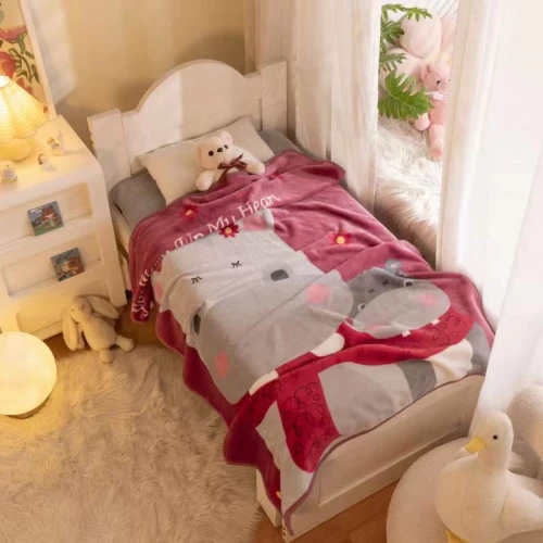 Κουβέρτα Βελουτέ Με Προβατάκι Bebe (110X140) Mcdecor Hippo - MCDECOR - -