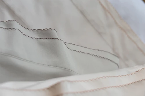 Σετ Σεντόνια Down Town με ραφή Crochet Light Grey - Υπέρδιπλο 245x290