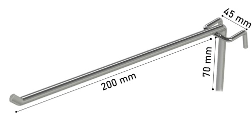 Γάντζος Μονός 20cm Μεταλλικός Πλέγματος