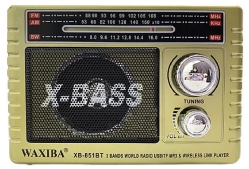 Επαναφορτιζόμενο ραδιόφωνο με ηλιακό πάνελ - XB-853BT - 008539 - Gold