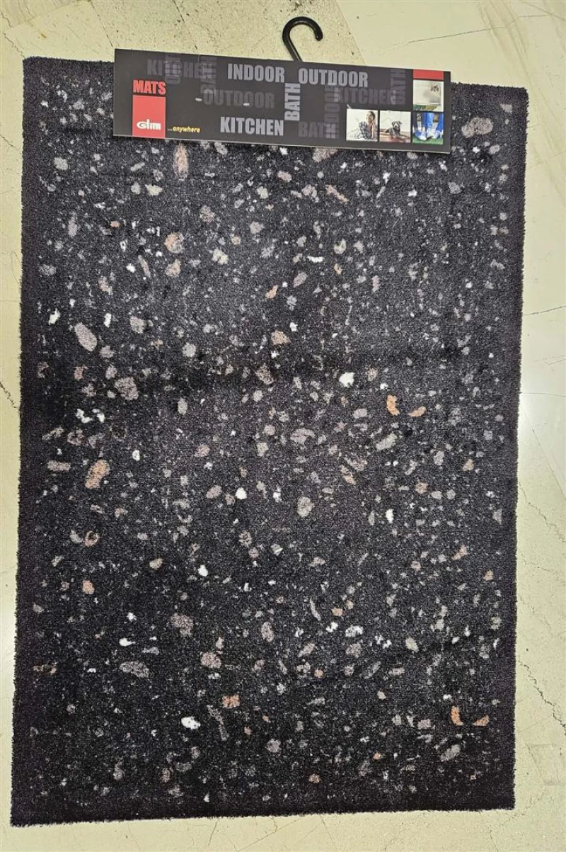 Πατάκι Μπάνιου Αντιολισθητικό Pebbles Μαύρο 67x100