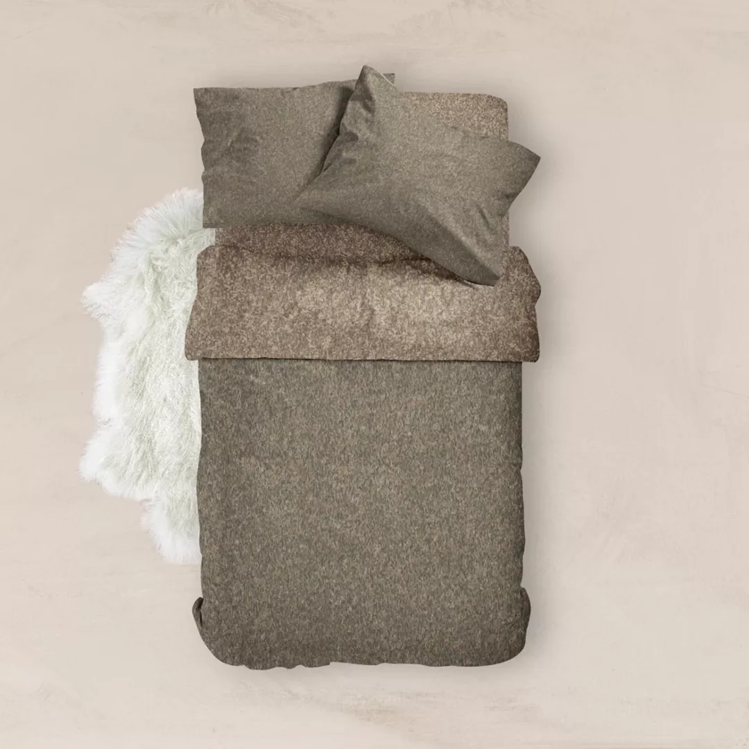 Σεντόνια Εμπριμέ Σετ Honor Μονά Λαδί (2) 160 x 240 cm + 50 x 70 cm