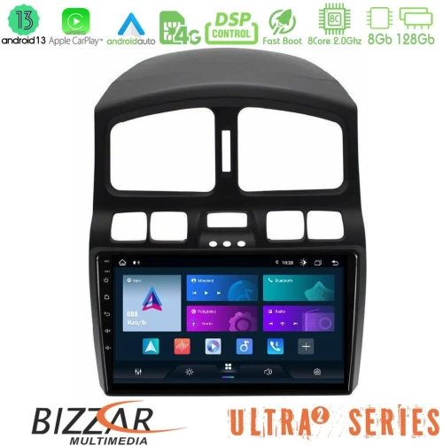 Bizzar Ultra Series Hyundai Santa fe 2000-2006 8core Android13 8+128gb Navigation Multimedia Tablet 9" u-ul2-Hy0911