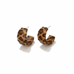 Σκουλαρίκια Κρίκοι Σκούρο Animal Print