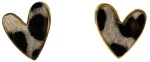 Ατσάλινα Σκουλαρίκια Καρδιά με Animal Print