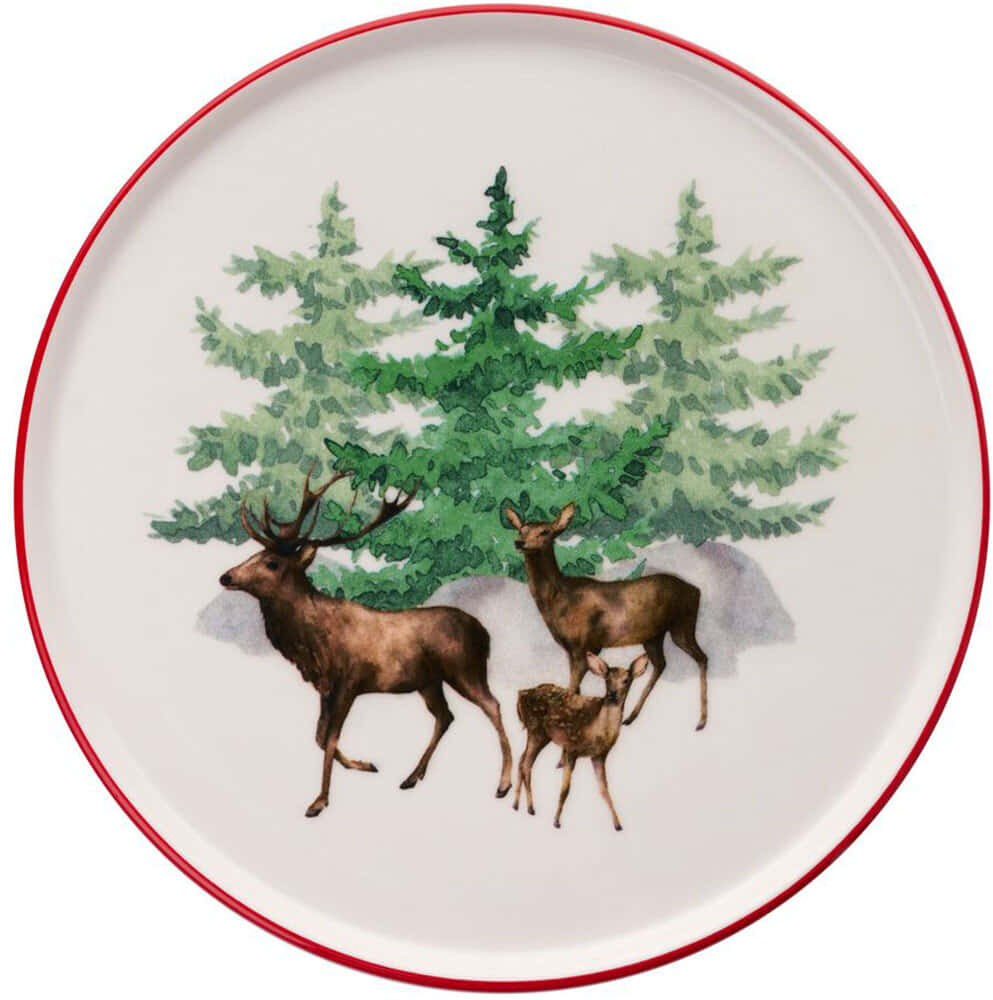 Πιάτο Ρηχό Deer Pastoral (Σετ 6Τμχ) 471PST1116 25,5x25,5x2,5cm Multi Hermia Κεραμικό