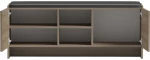 Παπουτσοθήκη-σκαμπό Zulla  sonoma-μαύρο 110x37x43εκ