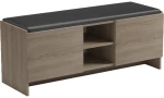 Παπουτσοθήκη-σκαμπό Zulla  sonoma-μαύρο 110x37x43εκ