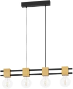 Φωτιστικό Κρεμαστό Eglo 390191 LEVANTARA Καφέ (Brown)|Μαύρο Ματ (Black Mat)