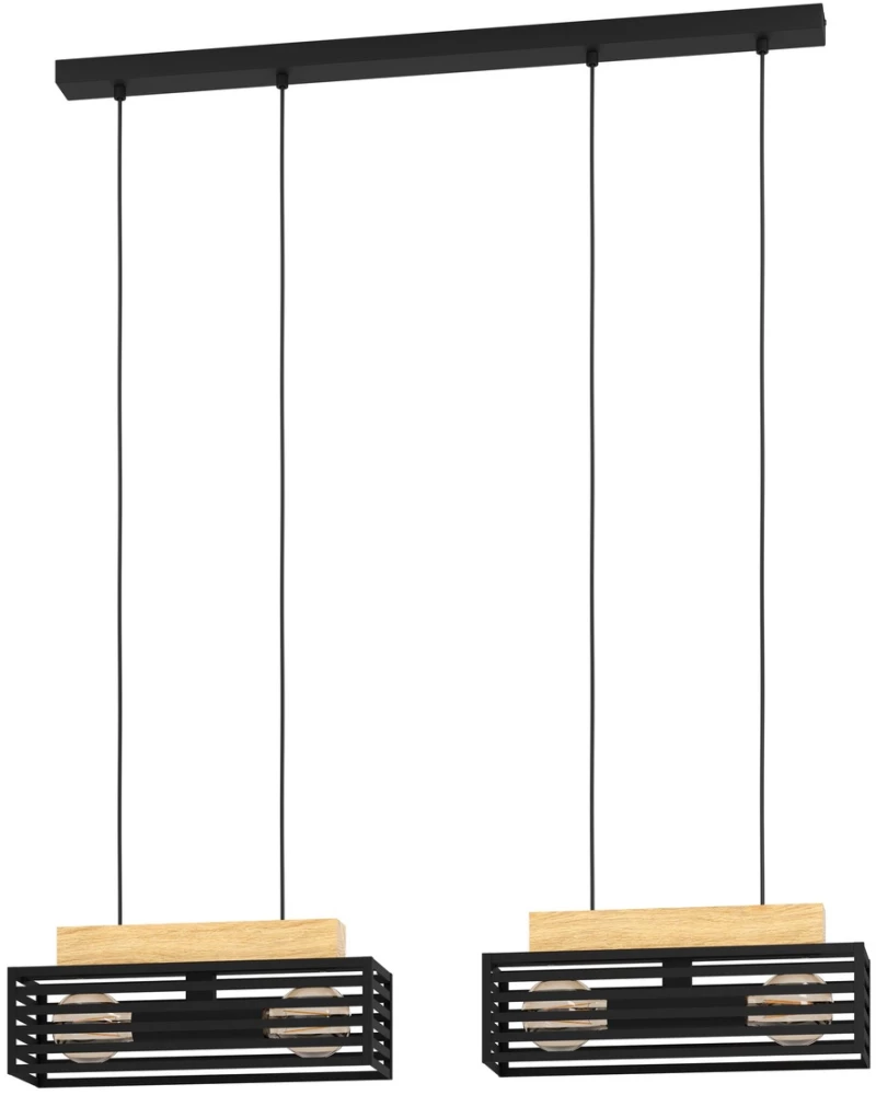 Φωτιστικό Κρεμαστό Eglo 390164 CIDRAZ Καφέ (Brown)|Μαύρο Ματ (Black Mat)
