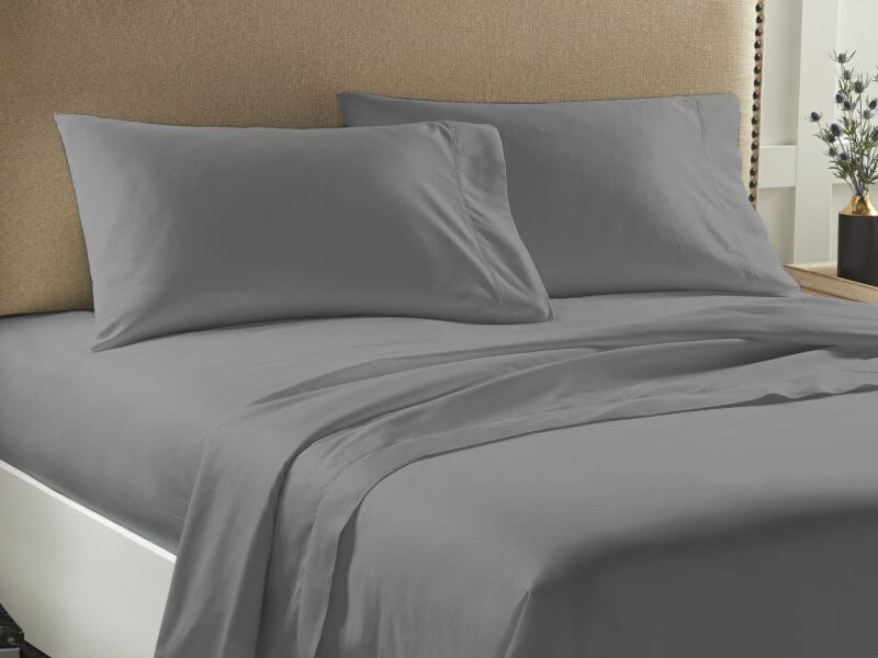 Σετ Σεντόνια Διπλά Μονόχρωμα Economy Γαρύφαλλο 200x245