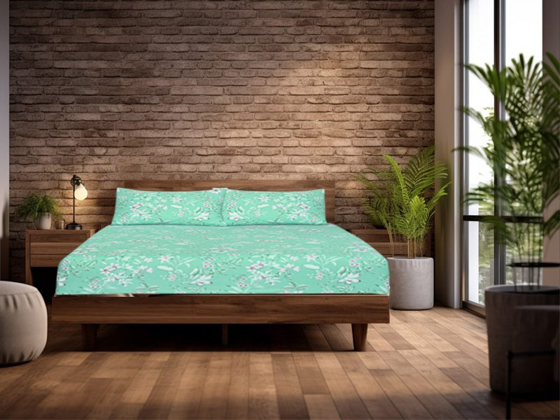 Σετ Σεντόνια Φανελένια Floral in Bloom Εμπριμέ 100% Βαμβακερά Γαρύφαλλο - 160x260, Χωρίς Λάστιχο