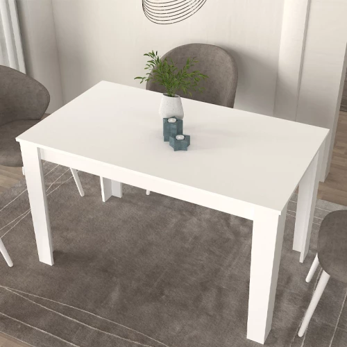 Τραπέζι Darlen Megapap χρώμα λευκό 125x72x74εκ.