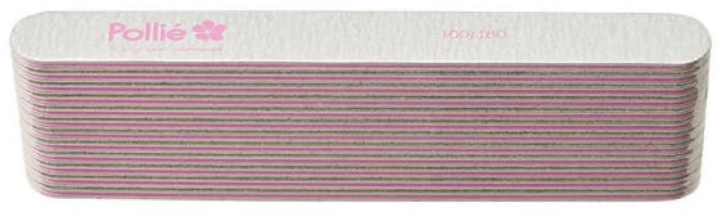 Pollie Λίμα Νυχιών ZEBRA Straight 06005 100/180 - 12 Τεμάχια