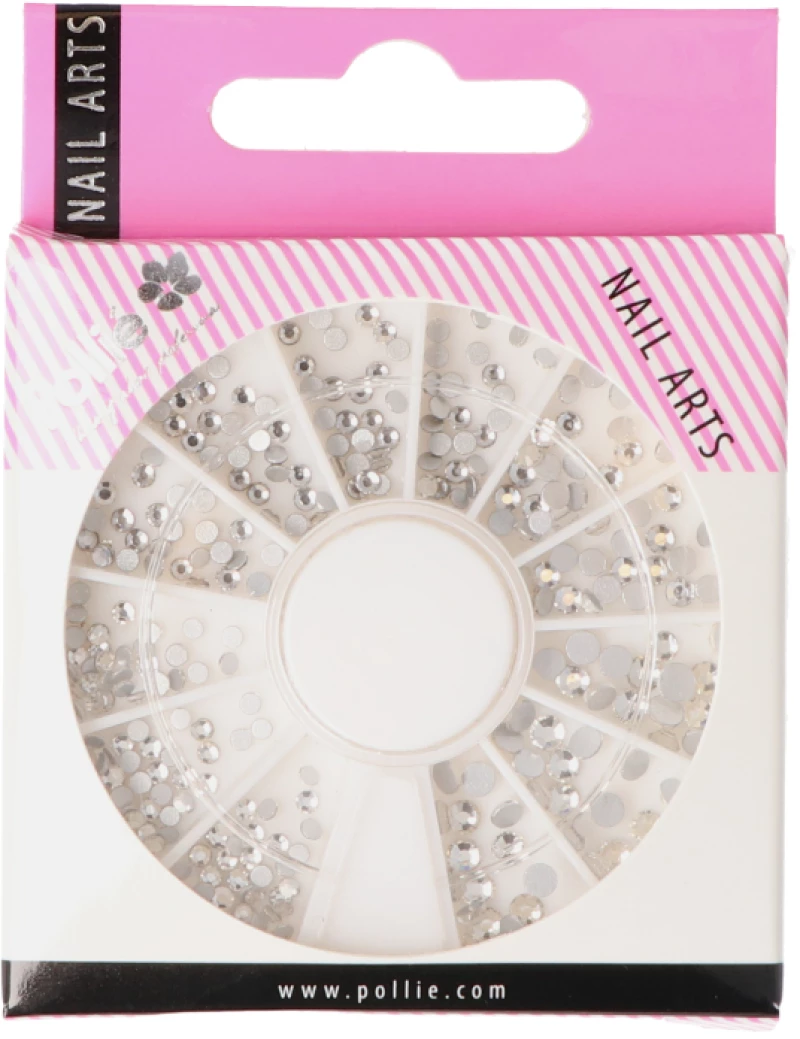 Pollie Ασημένια Διακοσμητικά Νυχιών SILVER STRASS 144τμχ (07346)