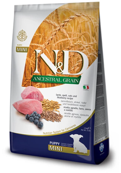 N+D Dog Low Grain Lamb + Blueberry Puppy Mini 2,5kg
