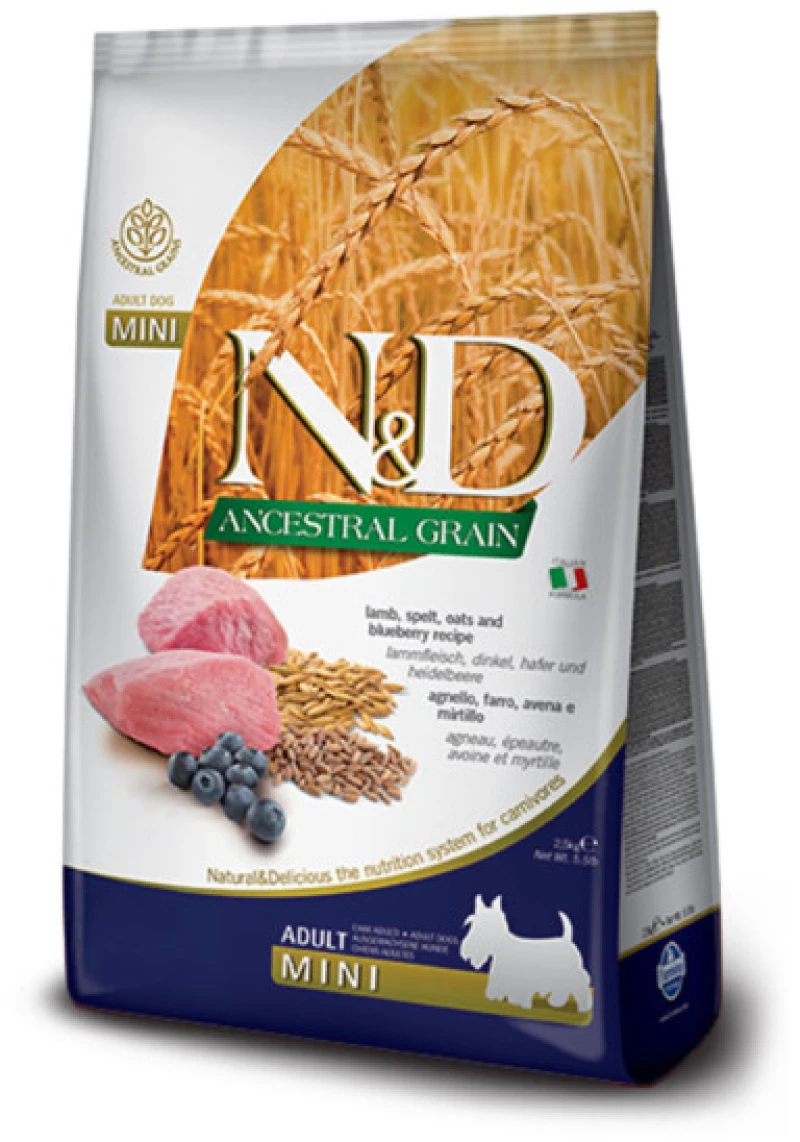 N+D Low Grain Dog Lamb and Blueberry Adult Mini 2,5kg