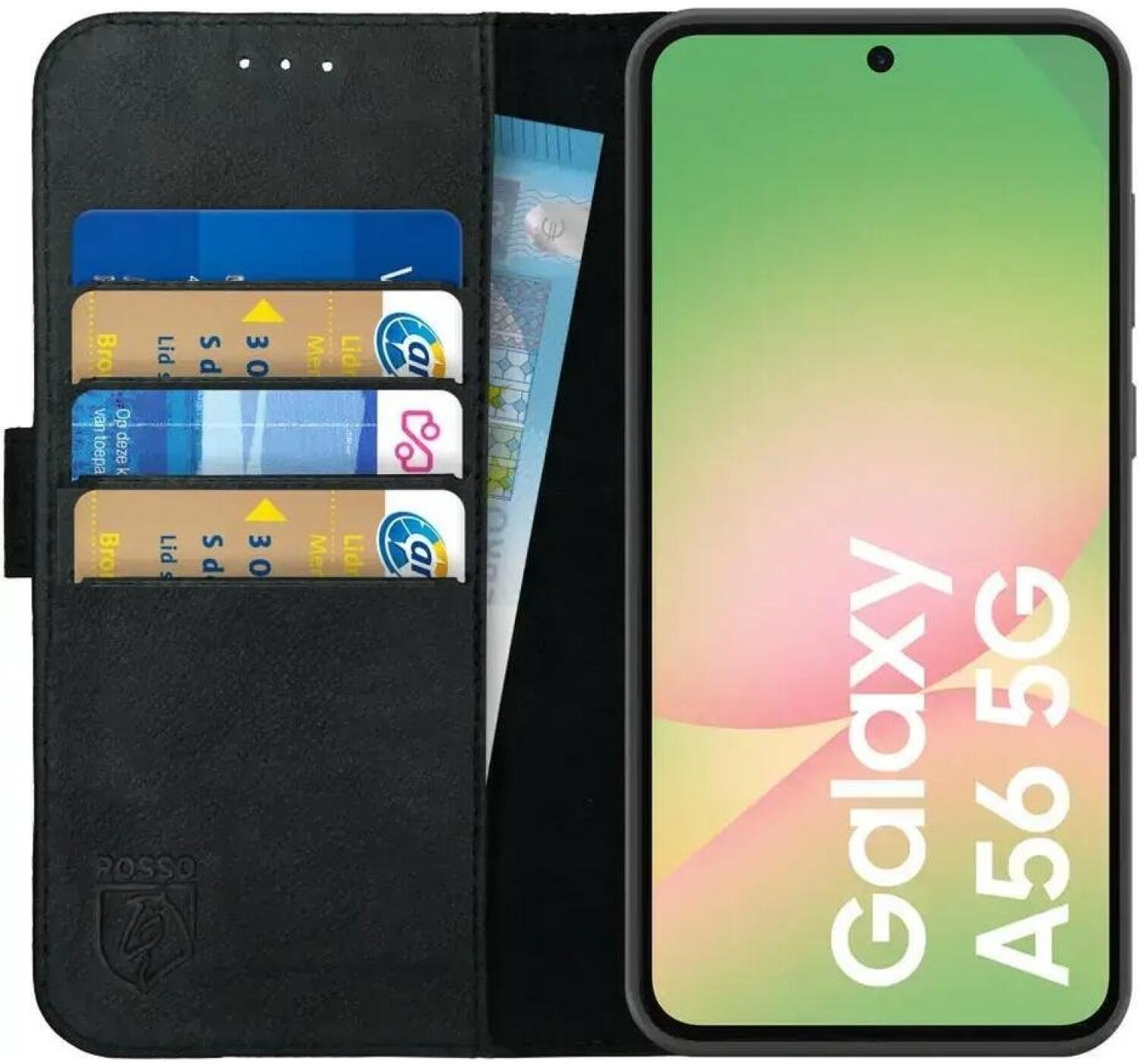 Θήκη Samsung Galaxy A56 Rosso Deluxe Δερμάτινο Πορτοφόλι - Black (8719246472770)