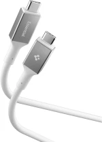 Καλώδιο Type-C Spigen Essential EB10020CC Φόρτισης 100W & Μεταφοράς Δεδομένων 5Gbps σε Type-C 200cm - White (ACA08775)