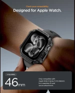 Θήκη Apple Watch 11 / 10 46mm Spigen Rugged Armor 2 Ανθεκτική Σιλικόνης - Matte Black (ACS10499)