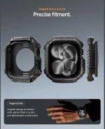 Θήκη Apple Watch 11 / 10 46mm Spigen Rugged Armor 2 Ανθεκτική Σιλικόνης - Matte Black (ACS10499)