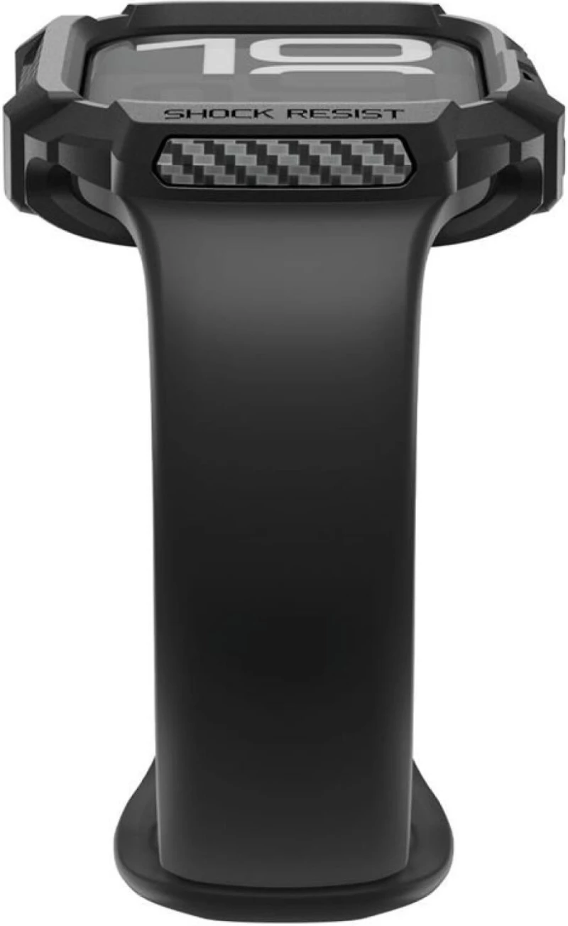 Θήκη Apple Watch 11 / 10 46mm Spigen Rugged Armor 2 Ανθεκτική Σιλικόνης - Matte Black (ACS10499)