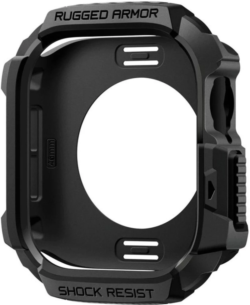Θήκη Apple Watch 11 / 10 46mm Spigen Rugged Armor 2 Ανθεκτική Σιλικόνης - Matte Black (ACS10499)