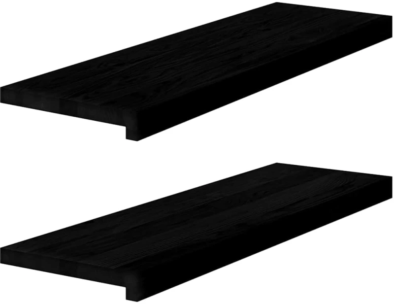 vidaXL Περβάζια παραθύρων 2 τεμ. Σκ. Καφέ 80x25x2 εκ. Μασίφ Ξύλο Δρυός