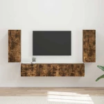 vidaXL Σετ τοίχου για τηλεόραση 4 pcs Καπνιστό Δρύς Επεξεργασμένο ξύλο