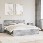 vidaXL Σκελετός Κρεβατιού Σκυρόδεμα 180 x 200 cm Επεξεργασμένο ξύλο