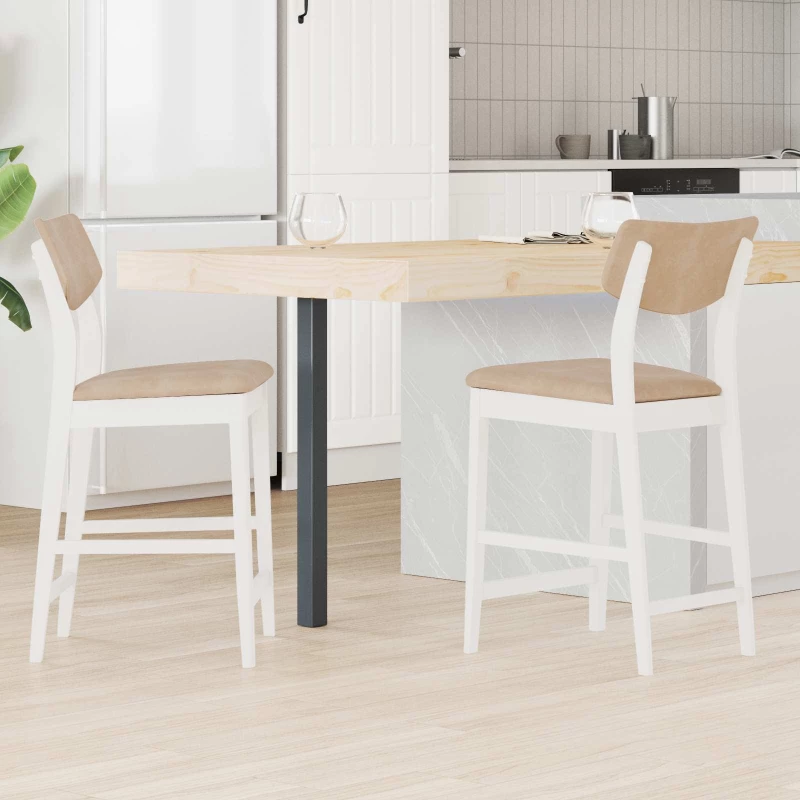 vidaXL Καρέκλες φαγητού 2 pcs Λευκό 48 x 49 x 95 εκ.