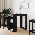 vidaXL Τραπέζι μπαρ Μαύρη Οξυά 102 x 70 x 103,5 εκ Επεξεργασμένο ξύλο