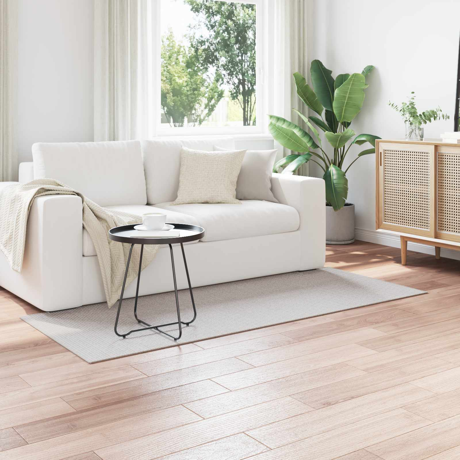 vidaXL Χαλιά χώρου HUARTE Κρεμ και Γκρι 200 x 80 εκατοστά Πολυεστέρας