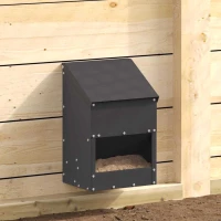 vidaXL Ταΐστρα κοτόπουλων Μαύρο 21 x 16 x 33 εκ. Ψυχρής Έλασης Χάλυβας