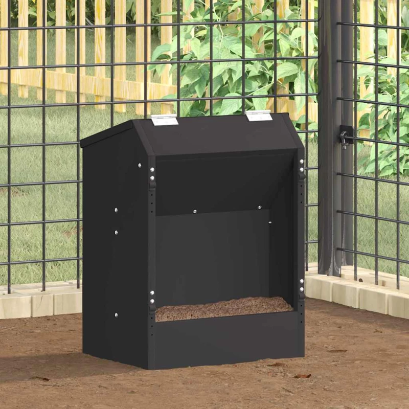 vidaXL Ταΐστρα Χαμστεριών Μαύρο 64.5 x 25.5 x 45.5 εκ.