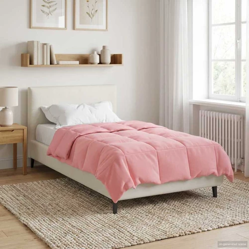 vidaXL Κουβέρτα ολόκληρου του χρόνου Ροζ 155 x 220 cm Μικροΐνες