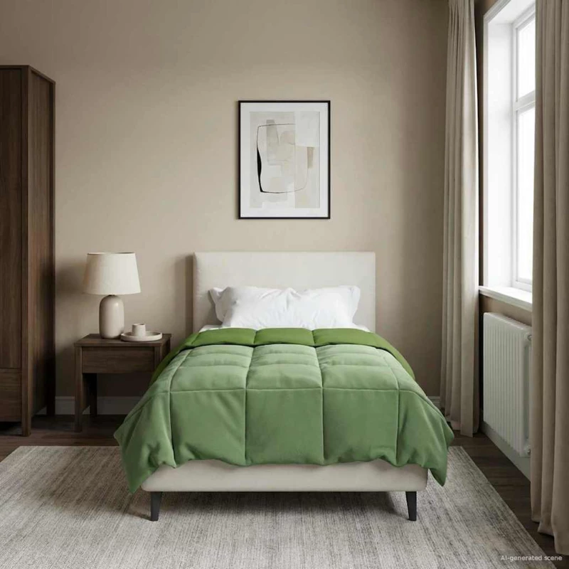 vidaXL Χειμερινό Παπλωματοθήκη Πράσινο 140 x 200 cm Μικροΐνες
