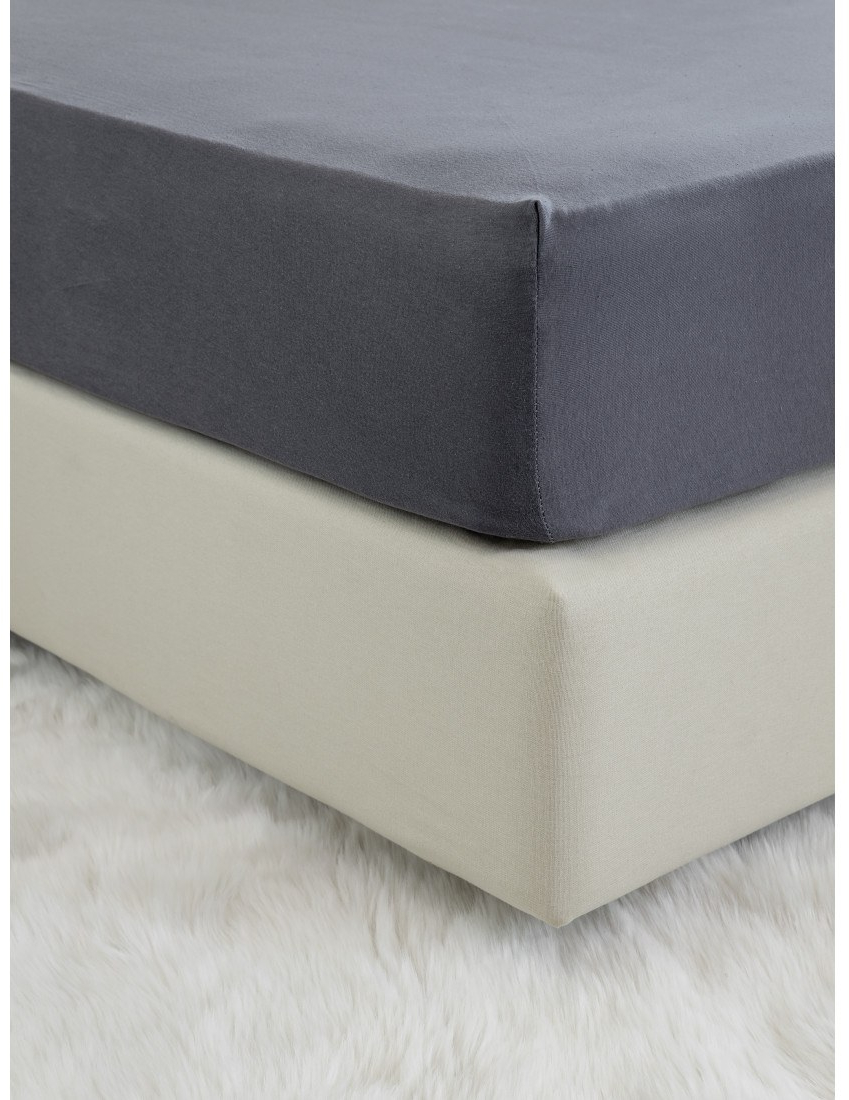 Σεντόνι King Size Jersey με Λάστιχο Nima Tender Dark Gray 180x200+40
