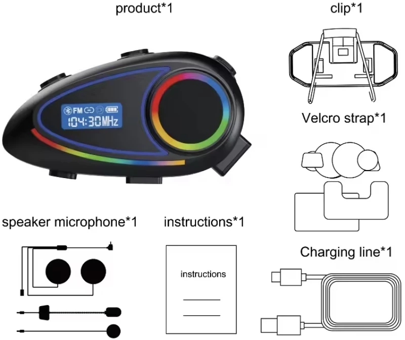 Ενδοεπικοινωνία για Κράνος Μηχανής με Bluetooth Headset Helmet K18 – Μαύρο