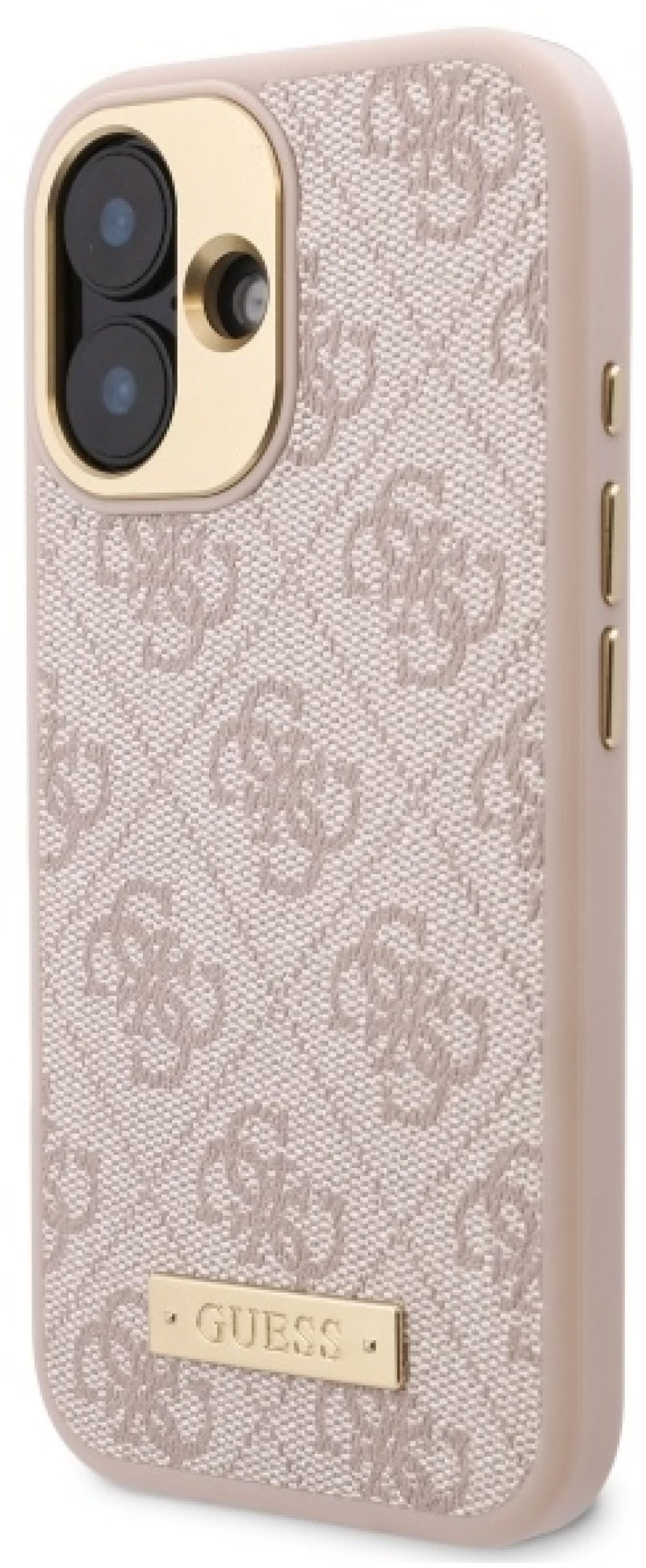 Guess 4G Logo Plate MagSafe iPhone 16 Case - Pink