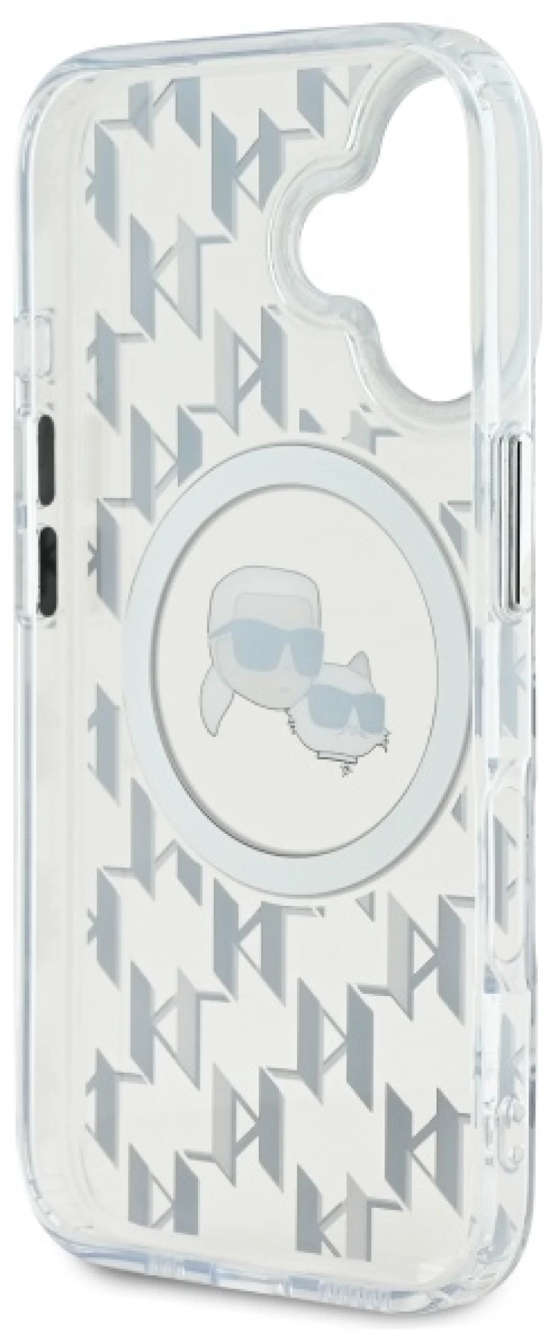 Karl Lagerfeld IML Monogram Karl & Choupette Head MagSafe iPhone 16 Case - Clear