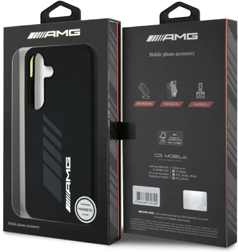 AMG Oversize Rhombs MagSafe Case for Samsung Galaxy S25 - Black