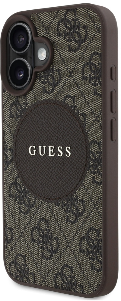 Guess 4G Circle Classic Logo MagSafe case for iPhone 16 - brown