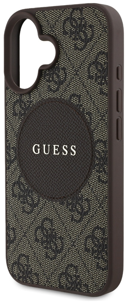 Guess 4G Circle Classic Logo MagSafe case for iPhone 16 - brown