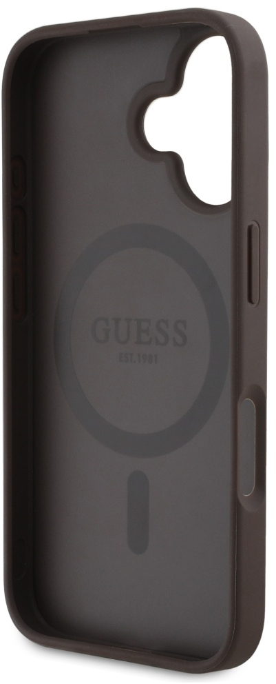 Guess 4G Circle Classic Logo MagSafe case for iPhone 16 - brown