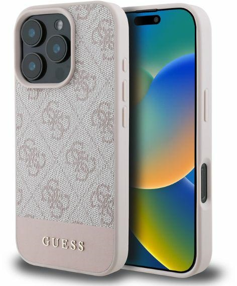 Guess 4G Bottom Stripe iPhone 16 Pro Case - Pink
