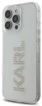 Karl Lagerfeld KLHCP16XHKLSTDCT iPhone 16 Pro Max 6.9" Clear Hard Case IML Rhinestones Logo
