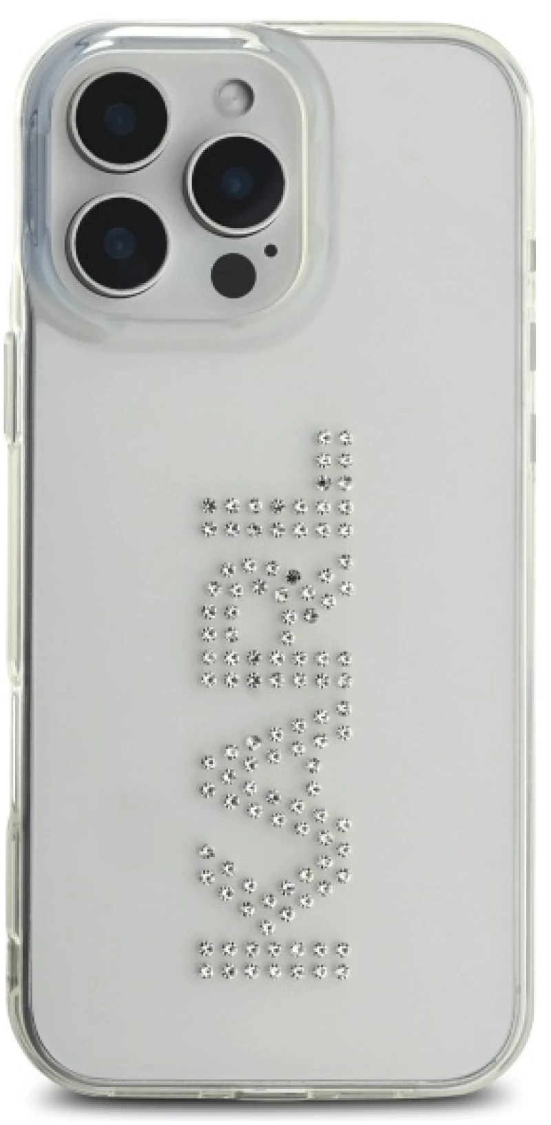 Karl Lagerfeld KLHCP16XHKLSTDCT iPhone 16 Pro Max 6.9" Clear Hard Case IML Rhinestones Logo